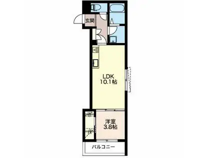 本町倶楽部I(1LDK/1階)の間取り写真