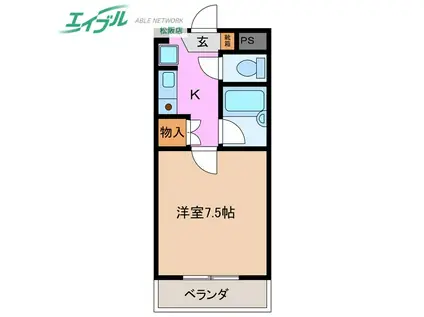 ロイヤルリング(1K/3階)の間取り写真