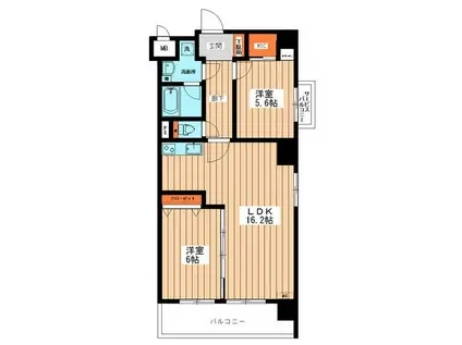 ローマン・ブリッジ(2LDK/4階)の間取り写真