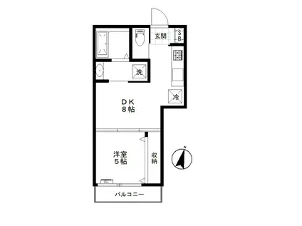 アーバン初台(1DK/2階)の間取り写真