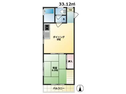 メゾン内村(1DK/3階)の間取り写真