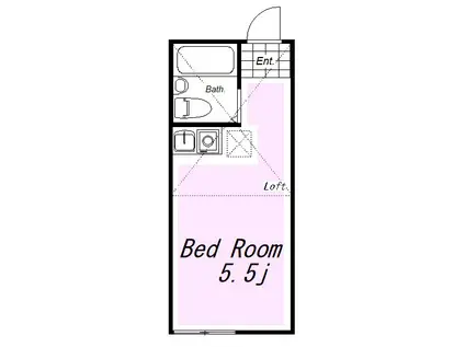 ユナイト阪東橋シドニーの杜(ワンルーム/1階)の間取り写真