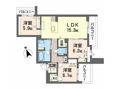 ヴェルデ小田井(3LDK/2階)の間取り写真