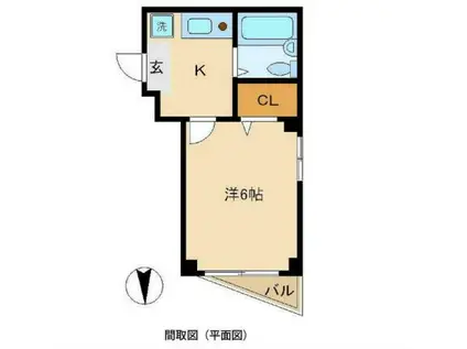 MSハイツIII(ワンルーム/3階)の間取り写真