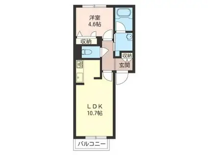 アリビオ(1LDK/1階)の間取り写真