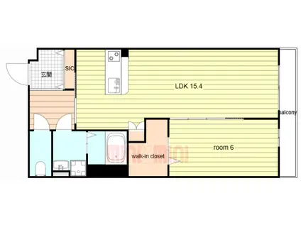 KAYS SUITE SUNNY MED(1LDK/2階)の間取り写真