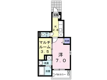 エクセレント グローブ(2K/1階)の間取り写真