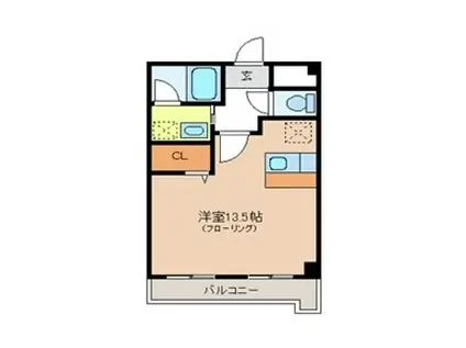 ファイブシティ(ワンルーム/2階)の間取り写真