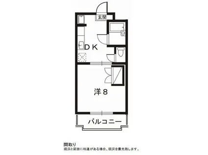マンションロジュマンI(1DK/3階)の間取り写真