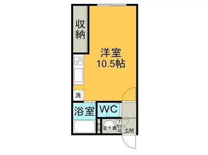 ハイツらいらっく(ワンルーム/1階)の間取り写真