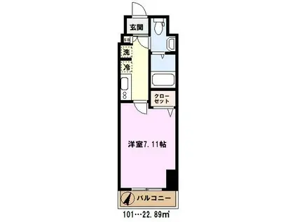 アルファコート西川口26(1K/1階)の間取り写真