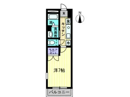 アイランドガーデン山田(1K/3階)の間取り写真