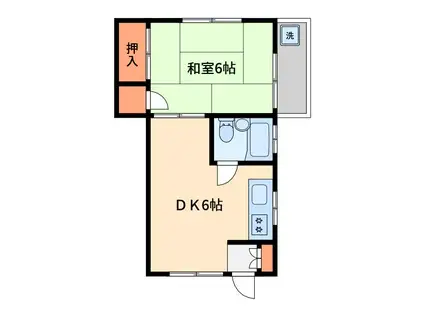 豊島園コーポ(1DK/2階)の間取り写真