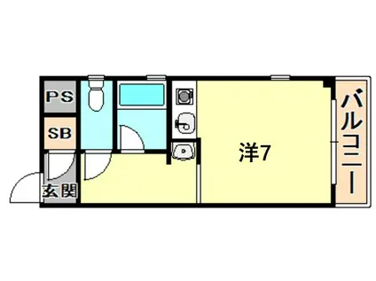 ピア門戸(ワンルーム/2階)の間取り写真