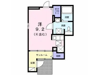 アクティブ オーシャン(1K/1階)の間取り写真