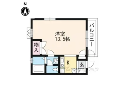 ドリームハイツ宮川(ワンルーム/2階)の間取り写真