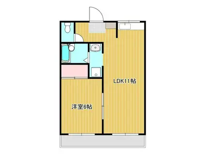 シャンリジェール(1LDK/2階)の間取り写真