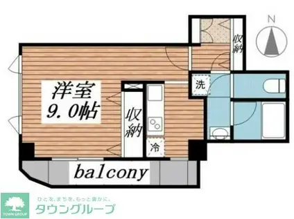 サル・ドゥ・セジュール(1K/4階)の間取り写真