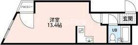 松尾ヴィラ(ワンルーム/2階)の間取り写真