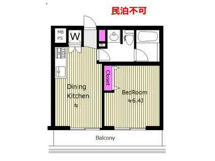  2路線利用可 センチュリー西新宿 R(1DK/2階)の間取り写真