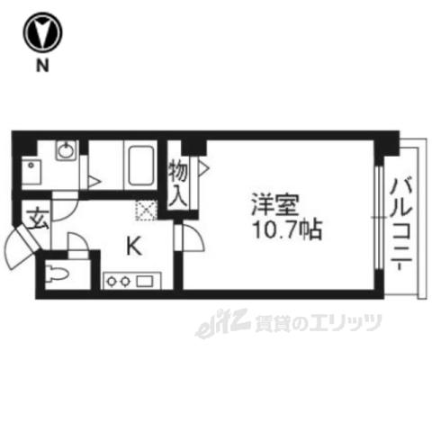 ビレイユ真英富小路高辻(1K/5階)の間取り写真