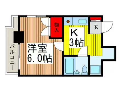 三恵西川口ハイツ(1K/7階)の間取り写真