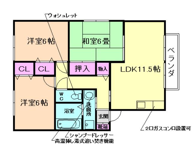 フィルグリーン(3LDK/2階)の間取り写真