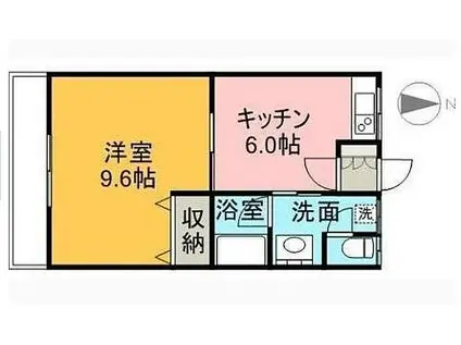 Mハイツ外山(1DK/2階)の間取り写真