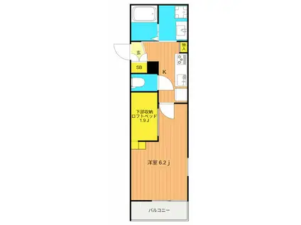 APHRODITE(1K/3階)の間取り写真