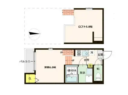 ハーモニーテラス葉山III(1K/1階)の間取り写真