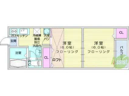 レジデンス紀庄(2K/2階)の間取り写真