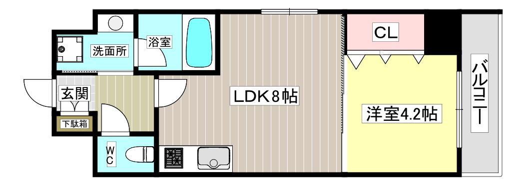 西宮北口プライマリーワン(1LDK/7階)の間取り写真