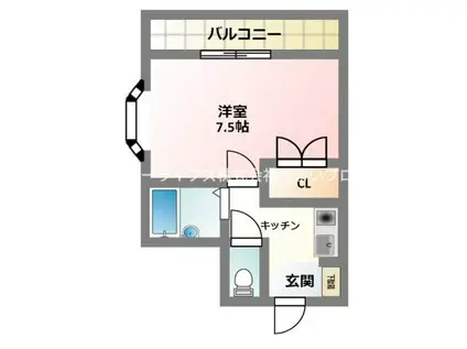 ルパッセウラカワ(1K/4階)の間取り写真