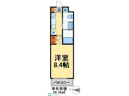 GENOVIA八潮(1K/3階)の間取り写真