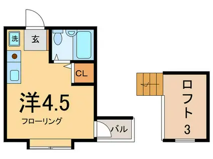 キャッスルK(ワンルーム/2階)の間取り写真