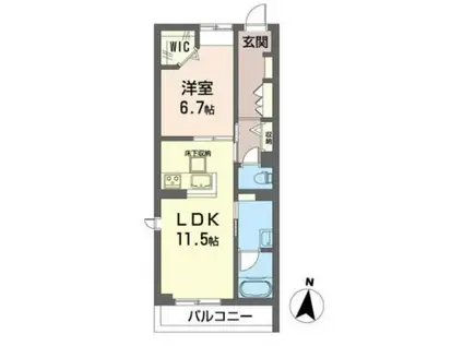 プラスシティ橋本(1LDK/2階)の間取り写真