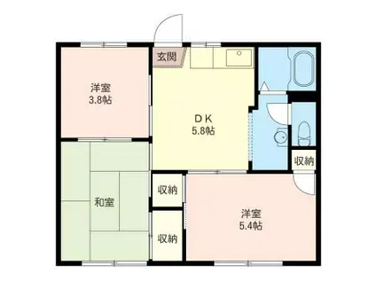 ハイツASUKAII(3K/1階)の間取り写真