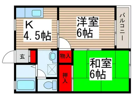 グリーンパレス I(2K/1階)の間取り写真