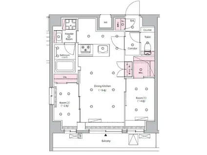 SYFORME NISHISUGAMO(2DK/3階)の間取り写真