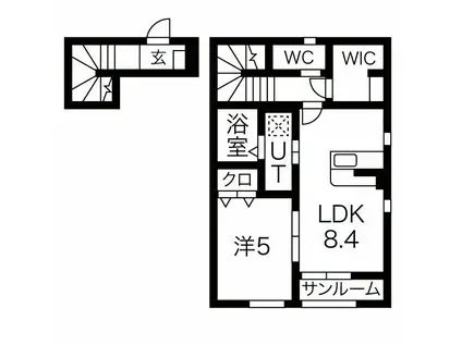 セレッソ袖野田(1LDK/2階)の間取り写真