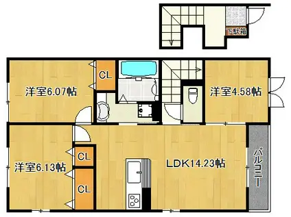 秀豊2号館(3LDK/2階)の間取り写真