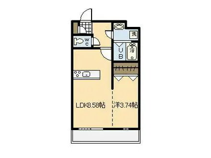 マリベールアラシII(1LDK/5階)の間取り写真