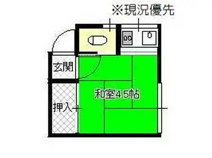 ローズマリーハウス(ワンルーム/2階)の間取り写真