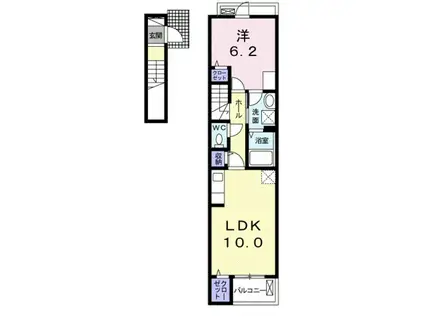 LA・LUCE(1LDK/2階)の間取り写真