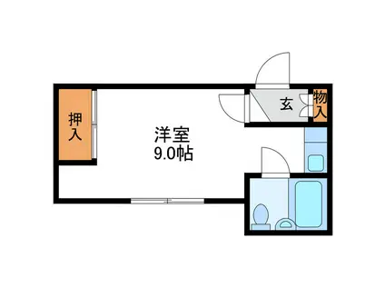 坪川ビル(ワンルーム/3階)の間取り写真