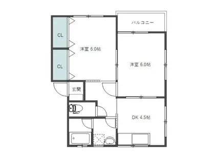 ロジュマン和泉(2DK/1階)の間取り写真