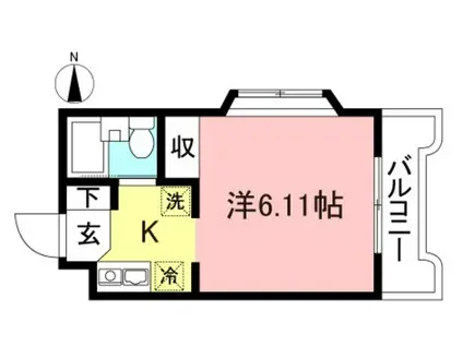 ガーデンハイツ宿河原(1K/1階)の間取り写真