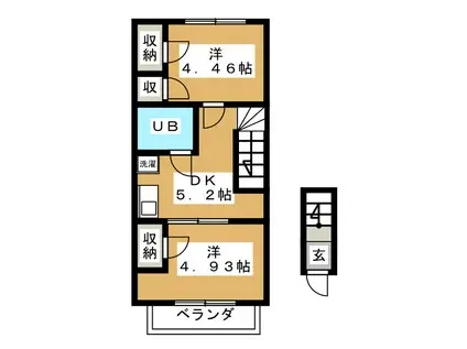 あむ あずさ(2K/2階)の間取り写真