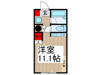 入間市駅  オートロック付 マンション(ワンルーム/2階)の間取り写真