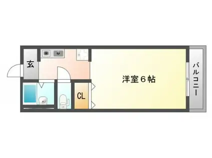 さくらハイム(1K/2階)の間取り写真